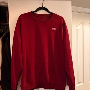 FAKE ALO Yoga Bold Red Crewneck Sweater